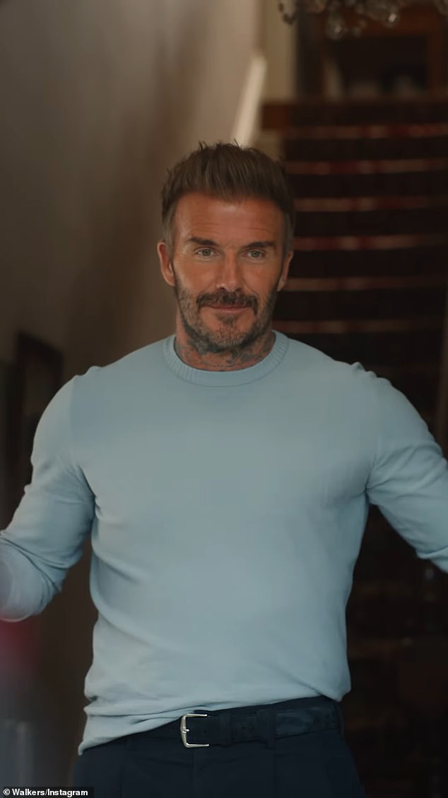 David Beckham leaves the ladies swooning as he films new Walkers advert with fellow footballing icon Thierry Henry
