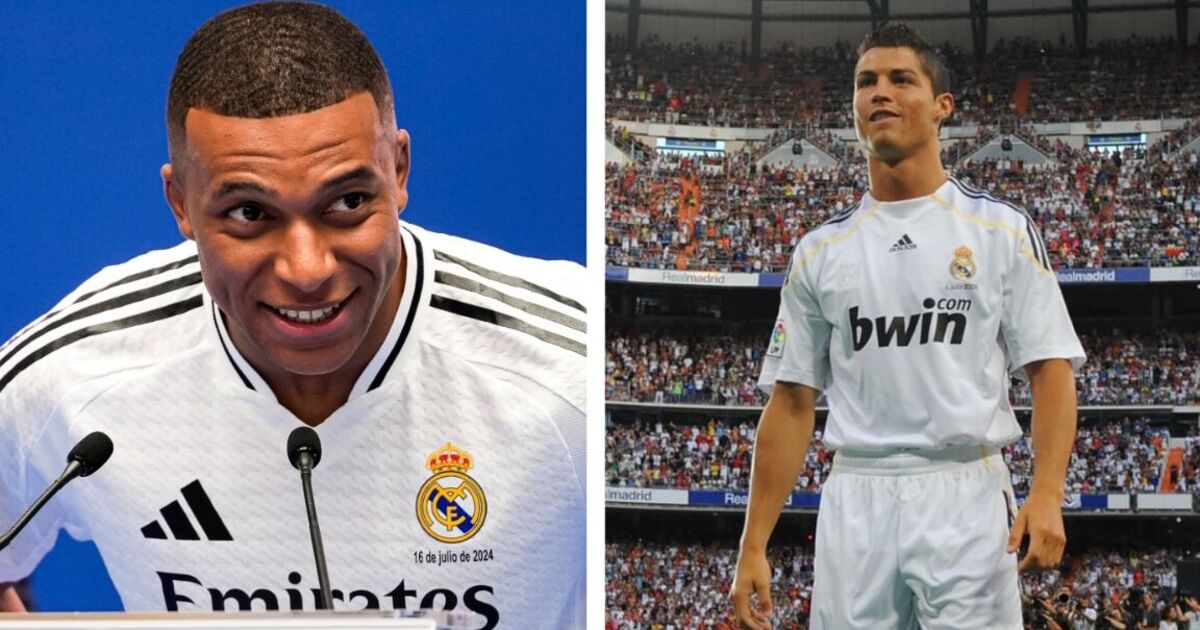 Kylian Mbappe copies Cristiano Ronaldo at Real Madrid unveiling and takes jab at PSG