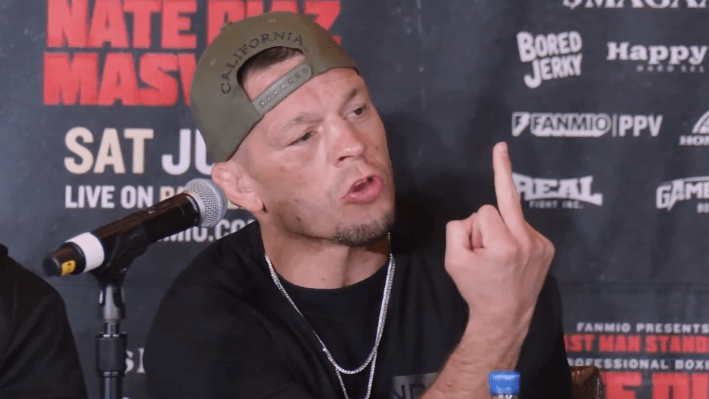 Video: Nate Diaz loses cool, threatens influencer N3on after getting trolled at press conference