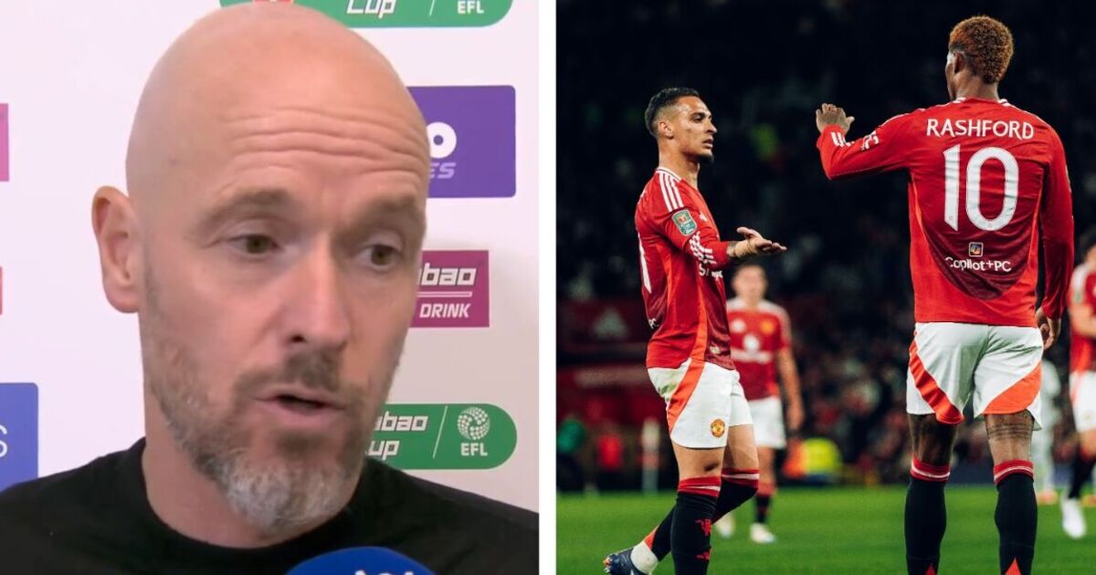 Man Utd boss Ten Hag explains why Rashford gave Antony a penalty in win over Barnsley