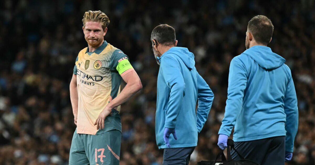 Kevin De Bruyne injured ahead of Man City vs Arsenal as Inter Milan clash takes its toll