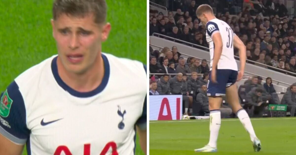 Tottenham ace Micky van de Ven bursts into tears after worrying injury in Man City clash