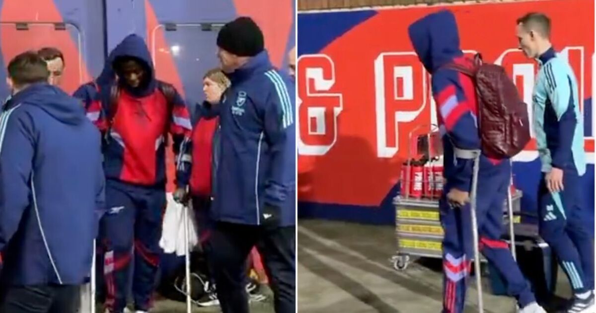 New footage of injured Bukayo Saka looks bleak as Arsenal ace set for time out