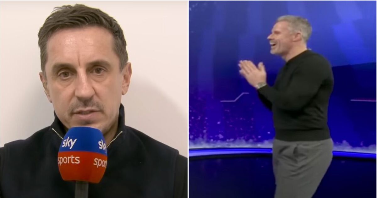 Jamie Carragher laughs at Gary Neville's TOTY and accuses him of not watching games